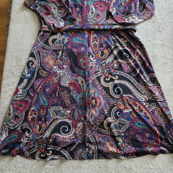 Nicole Miller Studio faux wrap paisley dress size 14 - Picture 10 of 14
